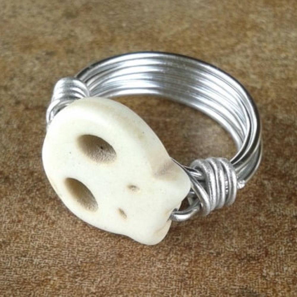 Wire Wrapped Skull Ring
